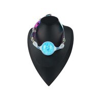 Liebe Seele - Crystal Ball Gag - Siliconen/PVC - Diameter 4 cm - Blauw