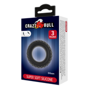 Crazy Bull - Dilson - Super Soft Siliconen Ring - Model 3 - Zwart