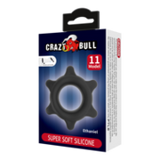 Crazy Bull - Ethaniel - Super Soft Siliconen Cockring - Model 11 - Zwart