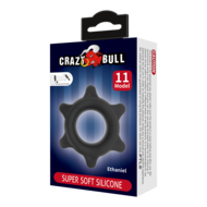 Crazy Bull - Ethaniel - Super Soft Siliconen Cockring - Model 11 - Zwart