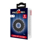 Crazy Bull - Fitz - Super Soft Siliconen Cockring - Model 8 - Zwart
