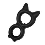 Rimba - Siliconen Kitty 8-vormige Cockring - Zwart