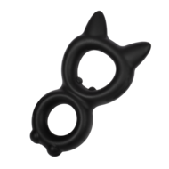 Rimba - Siliconen Kitty 8-vormige Cockring - Zwart