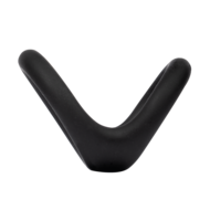 Rimba - Rekbare Siliconen Dubbele Cockring - Zwart - Maat M
