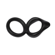 Rimba - Dubbele Siliconen Cockring - Zwart