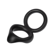 Rimba - Dubbele Siliconen Cockring - Zwart