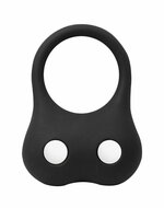 Rimba - Siliconen Ball Stretcher met Twee Metalen Kogeltjes - 70 gram  - Zwart