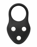 Rimba - Siliconen Ball Stretcher met Drie Metalen Kogeltjes - 110 gr - Zwart