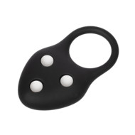 Rimba - Siliconen Ball Stretcher met Drie Metalen Kogeltjes - 110 gr - Zwart