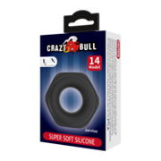 Crazy Bull - Jarvius - Super Soft Siliconen Cockring - Model 14 - Zwart