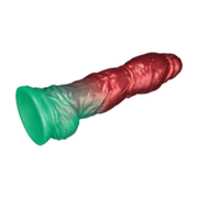LoveToy - Dual Density Siliconen - Opblaasbare Dildo - Rood/Groen - 25 cm