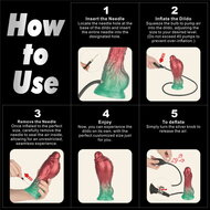 LoveToy - Dual Density Siliconen - Opblaasbare Dildo - Rood/Groen - 21 cm
