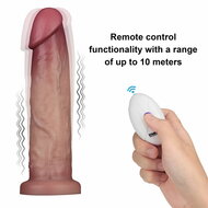 Lovetoy - Sliding Skin Vibrerende Dildo Pro II - Met Afstandsbediening - 23 cm - Lichte Huidskleur