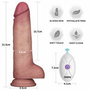 Lovetoy - Sliding Skin Vibrerende Dildo Pro II - Met Afstandsbediening - 21,5 cm - Lichte Huidskleur