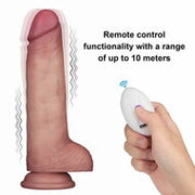 Lovetoy - Sliding Skin Vibrerende Dildo Pro II - Met Afstandsbediening - 21,5 cm - Lichte Huidskleur