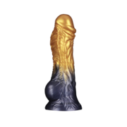 LoveToy - Dual Density Siliconen - Opblaasbare Dildo - Goud/Zwart - 21 cm