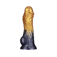 LoveToy - Dual Density Siliconen - Opblaasbare Dildo - Goud/Zwart - 21 cm