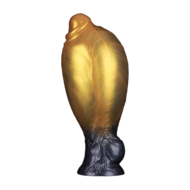 LoveToy - Dual Density Siliconen - Opblaasbare Dildo - Goud/Zwart - 21 cm