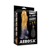 LoveToy - Dual Density Siliconen - Opblaasbare Dildo - Goud/Zwart - 21 cm