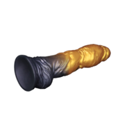 LoveToy - Dual Density Siliconen - Opblaasbare Dildo - Goud/Zwart - 25 cm