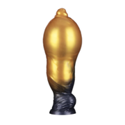 LoveToy - Dual Density Siliconen - Opblaasbare Dildo - Goud/Zwart - 25 cm