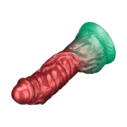 LoveToy - Dual Density Siliconen - Opblaasbare Dildo - Rood/Groen - 19 cm