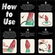 LoveToy - Dual Density Siliconen - Opblaasbare Dildo - Rood/Groen - 19 cm