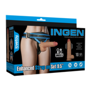 LoveToy - Ingen - Vibrerende Strap-on Set - Lengte 24 cm - Lichte Huidskleur - Maat XS/S/M