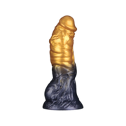 LoveToy - Dual Density Siliconen - Opblaasbare Dildo - Goud/Zwart - 19 cm