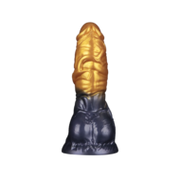 LoveToy - Dual Density Siliconen - Opblaasbare Dildo - Goud/Zwart - 19 cm