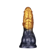 LoveToy - Dual Density Siliconen - Opblaasbare Dildo - Goud/Zwart - 19 cm