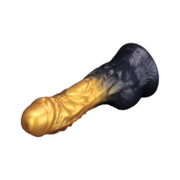 LoveToy - Dual Density Siliconen - Opblaasbare Dildo - Goud/Zwart - 19 cm
