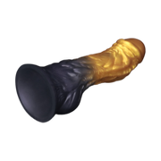 LoveToy - Dual Density Siliconen - Opblaasbare Dildo - Goud/Zwart - 19 cm