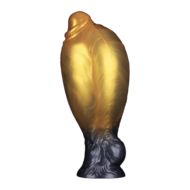 LoveToy - Dual Density Siliconen - Opblaasbare Dildo - Goud/Zwart - 19 cm