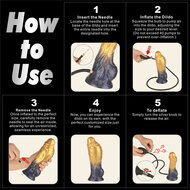 LoveToy - Dual Density Siliconen - Opblaasbare Dildo - Goud/Zwart - 19 cm