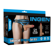 LoveToy - Ingen - Vibrerende Strap-on Set - Lengte 24 cm - Lichte Huidskleur - Maat L/XL/XXL