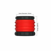 Kiotos - 2 in 1 Siliconen Cockring & Ball Stretcher - Rood/Zwart