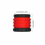 Kiotos - 2 in 1 Siliconen Cockring & Ball Stretcher - Rood/Zwart