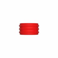 Kiotos - 2 in 1 Siliconen Cockring & Ball Stretcher - Rood/Zwart