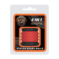 Kiotos - 2 in 1 Siliconen Cockring & Ball Stretcher - Rood/Zwart