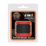 Kiotos - 2 in 1 Siliconen Cockring & Ball Stretcher - Zwart/Rood