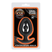 Kiotos - Siliconen Anaal Plug - Expander met Kraal - Zwart - Maat M