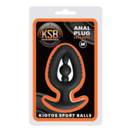 Kiotos - Siliconen Anaal Plug - Expander met Kraal - Zwart - Maat M