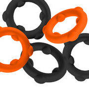 Oxballs - Gearheads - Spinner Cockringen Set - 5 stuks - Oranje/Zwart