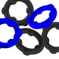Oxballs - Gearheads - Spinner Cockringen Set - 5 stuks - Blauw/Zwart