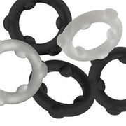 Oxballs - Gearheads - Spinner Cockringen Set - 5 stuks - Transparant/Zwart