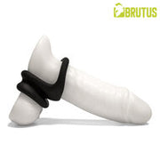 Brutus - Viceversa- Superzachte Siliconen Penis- en Scrotumring - Zwart