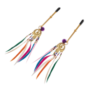 Rimba - Tepelklemmen met Kraaltjes en Veren - Multicolour