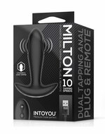 IY Milton - Vibrerende Buttplug met Dubbele Klopfunctie en Afstandsbediening - Zwart