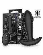 IY Milton - Vibrerende Buttplug met Dubbele Klopfunctie en Afstandsbediening - Zwart